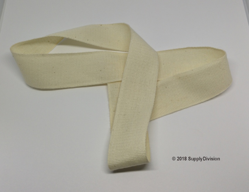 25mm Plain Weave Unbleached cotton tape